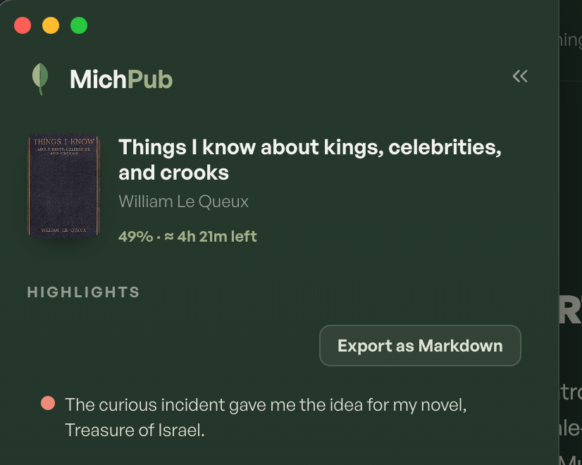 Highlights exported as a clean Markdown file
